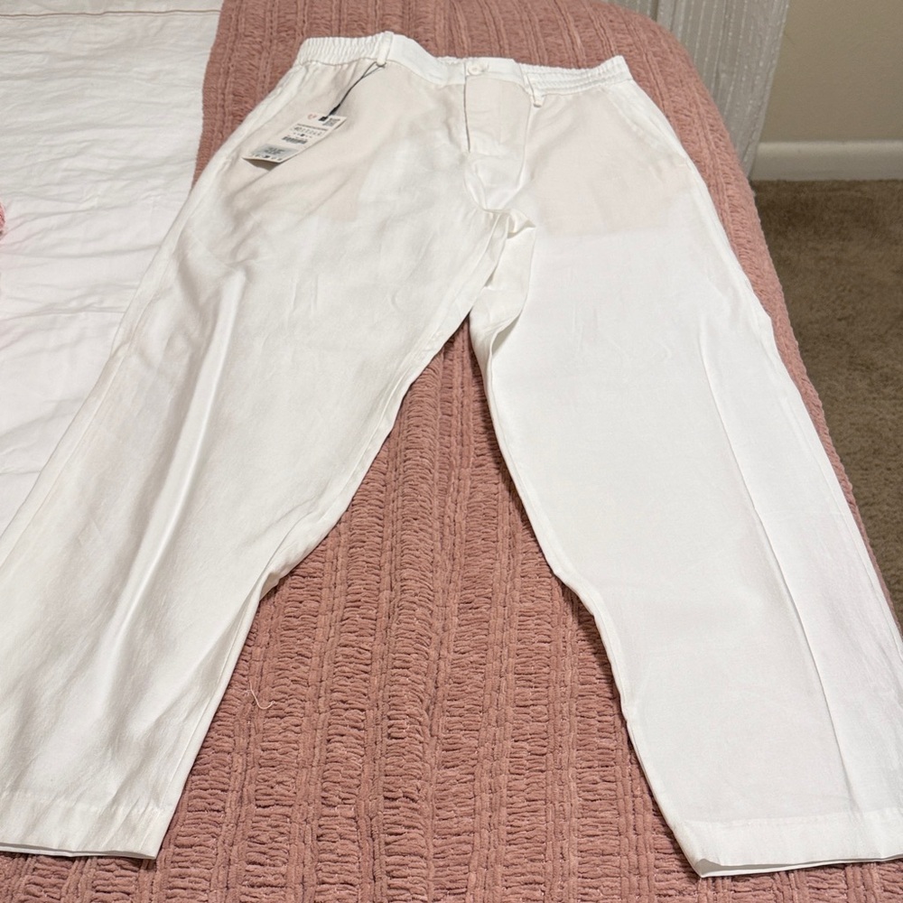Zara White Men's Cotton Chinos